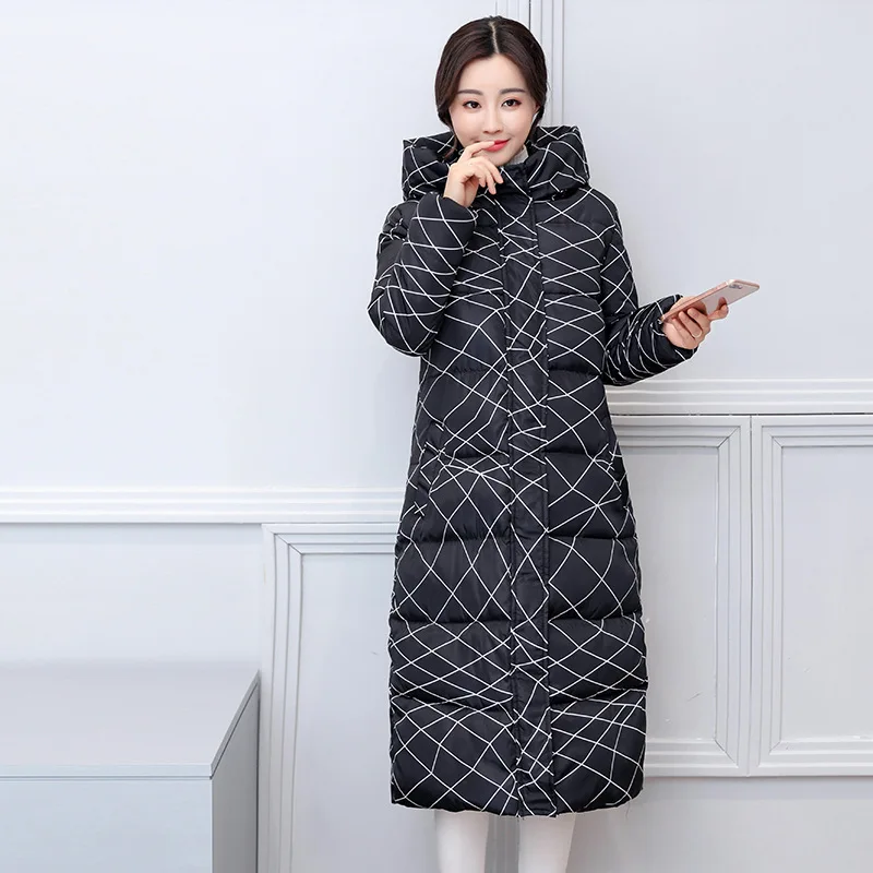 Красоты Стил 2017 зимняя куртка длинные женские хлопковые Однобортный один тонкий