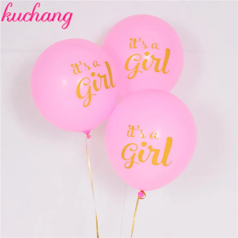 10pcs is a girl 10 шт./лот, Детские воздушные шары на день рождения, Детские вечерние украшения с принтом для мальчиков и девочек - Цвет: 10pcs is a girl