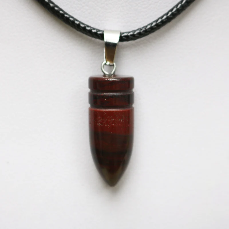 1 шт 25 мм подвески из натурального камня кулон в форме пули с украшением виде