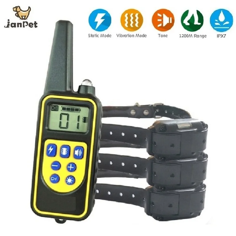 Ошейник для дрессировки собак перезаряжаемый водонепроницаемый ошейник с