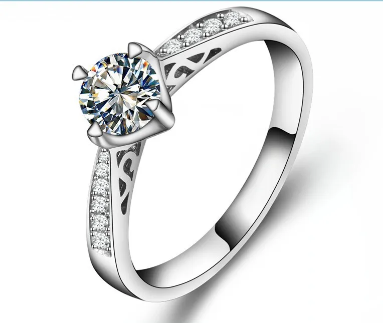 

Classic 0.5Ct 4 Prongs Round Cut Diamond Sterling Silver 925 Ring Never Fade Best Christmas Valentine Gift Fine Jewelry