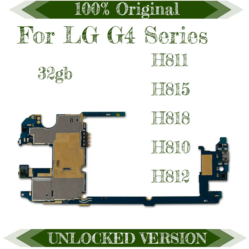 Логическая плата для LG G4 H811 H815 H818 H810 H812 32 Гб разблокированная с полными ЧИПАМИ до