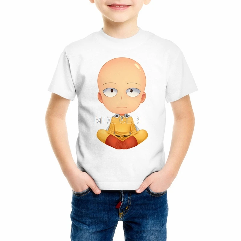 Модная Удобная футболка для мальчиков и девочек Детская с принтом ONE PUNCH MAN