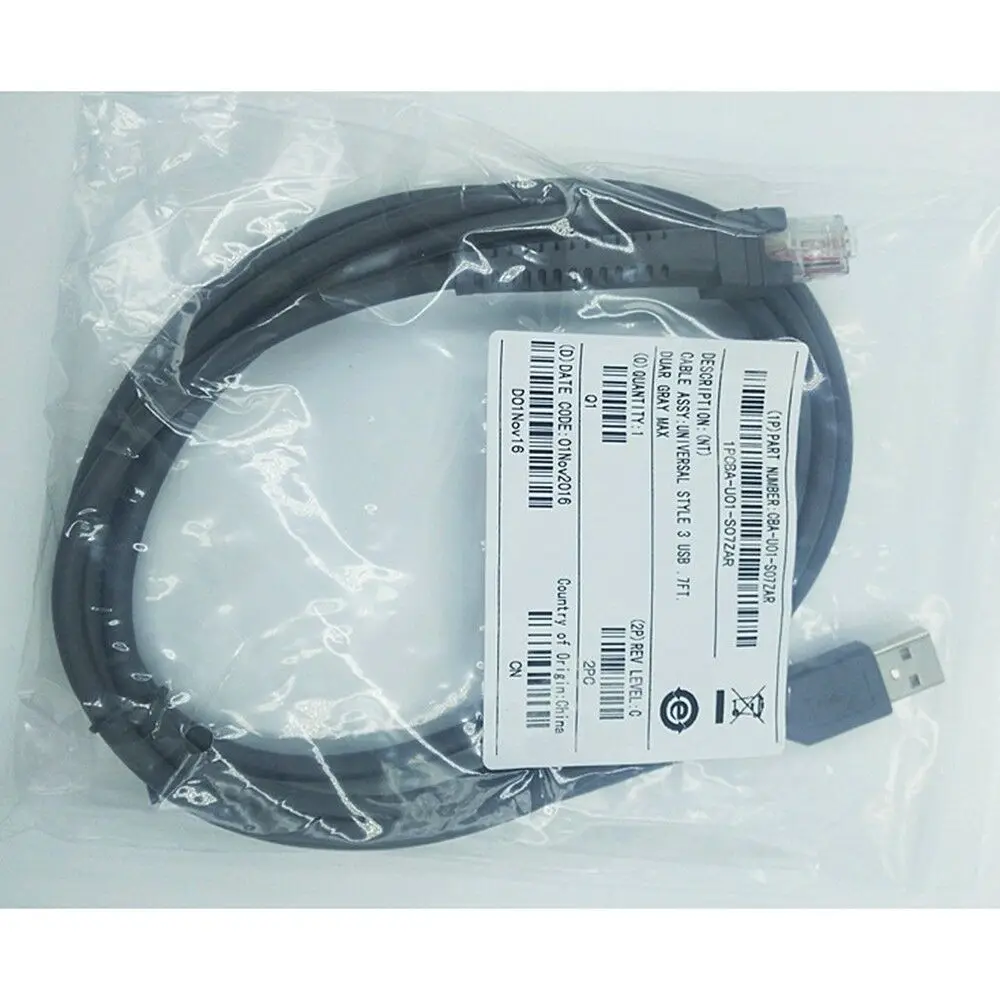 USB кабель 2 м для Motorola Symbol сканер штрих кода LS1203 LS2208 LS4208 CBA U01 S07ZAR CB0578|Компьютерные