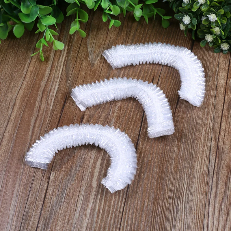 

100pcs/Bag New Elastic Transparent One-off Waterproof Shower Cap Bathing Salon Spa Hat Disposable Bathroom Hat Hair Care