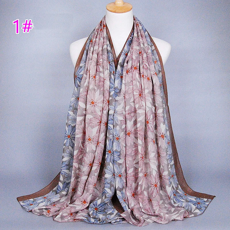 Любой 3 шт. Бесплатная доставка Для женщин Мягкий шарф шаль Хиджаб вуаль печать