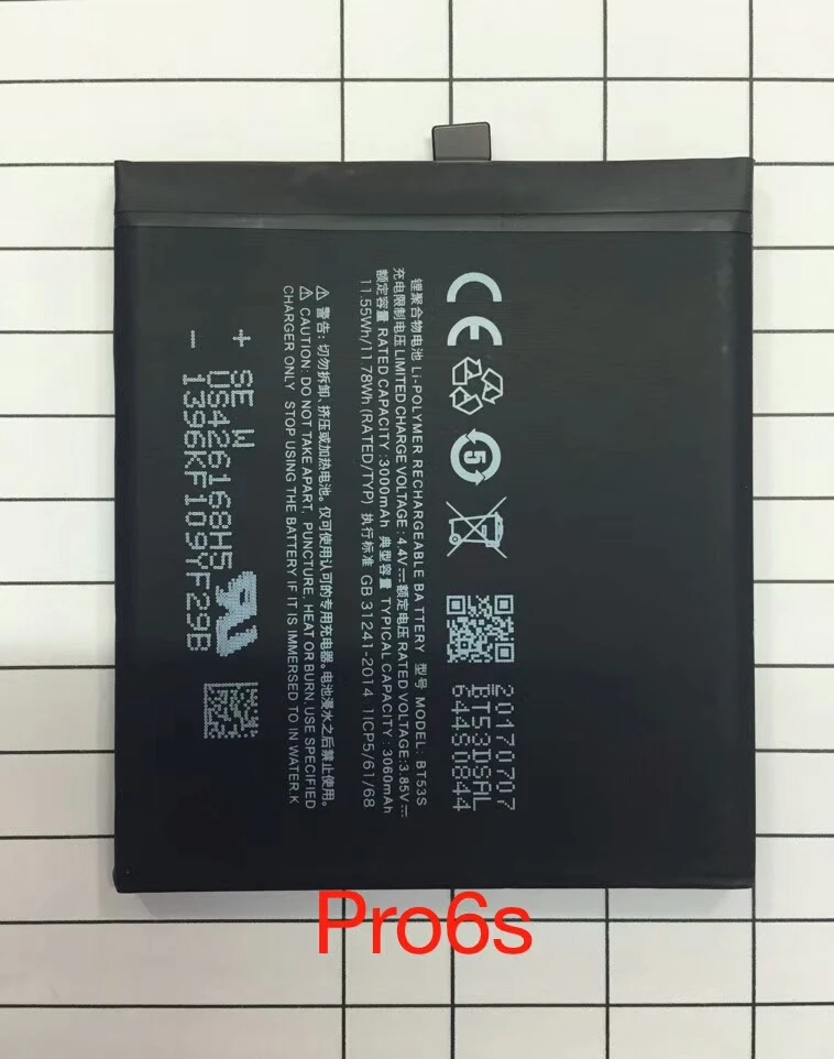 

For Meizu Pro 6S Mobile Phone BT53S 3000mAh battery