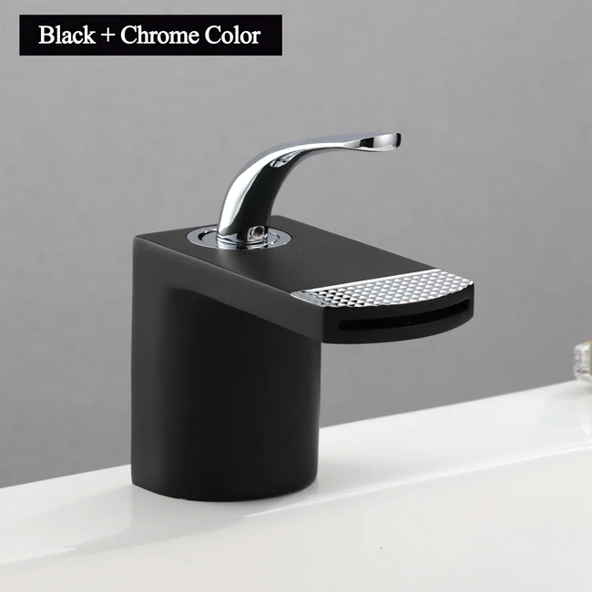 Black Chrome Color Кран для раковины, белый смеситель для раковины, кран для ванной комнаты, кран для горячей и холодной хромированной отделки, латунный кран для туалетной раковины, кран для воды torneira AL-2245 - Цвет: Black Chrome Color
