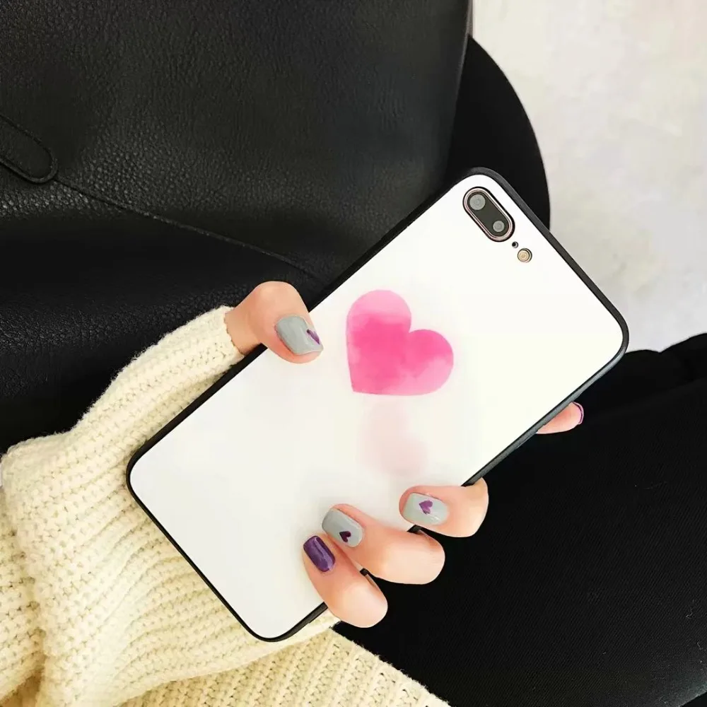 GABOOM милый розовый Любовь Сердце шаблон телефона чехол для iphone х 6 S 7 8 Plus Glossy