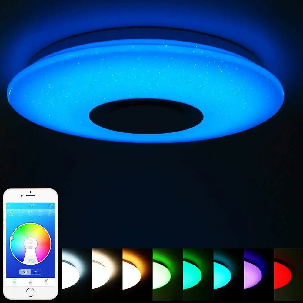 Светодиодный 24 Вт/36 Вт/48 Вт/72 Вт смарт Bluetooth Музыка затемнение RGB приложение и потолочный с дистанционным управлением огни спальни - Цвет корпуса: Mobile APP