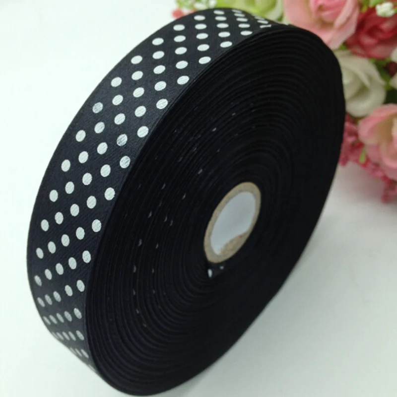 Настоящее Hl 1 рулон(50 ярдов) 18 мм ширина принт "Горошек" атласная Свадебная вечеринка украшения ремесла изготовление ленты банты Diy аксессуары A934