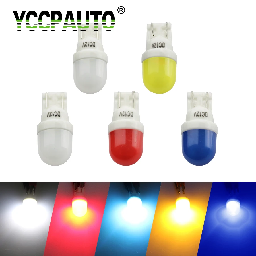 YCCPAUTO T10 W5W 194 168 Автомобильные светодиодные лампы керамические белые красные синие