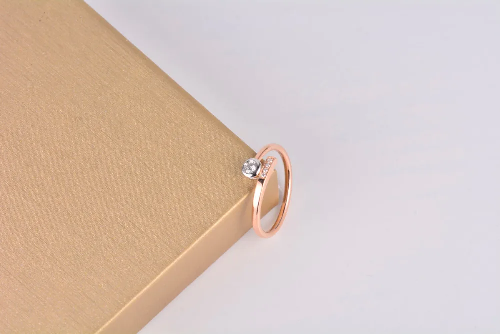 ANI 18K White Gold (AU750) Women Wedding Ring Natural Certified I-J/SI 0.081 CT Round Cut Diamond 18k Rose Valentines | Украшения и