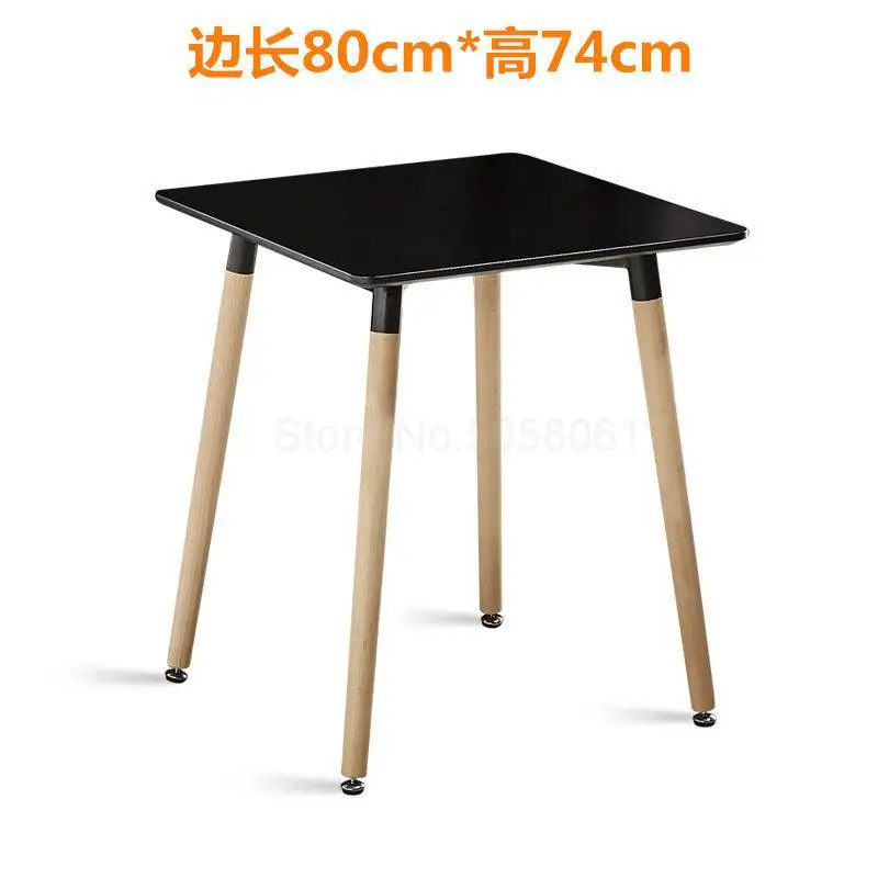 Nordic table small square table small apartment table simple solid wood casual coffee table and chairs combination - Цвет: 80x74cm   2
