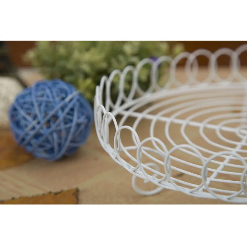 Средиземноморская белая настольная корзина для хранения Круглый Поднос