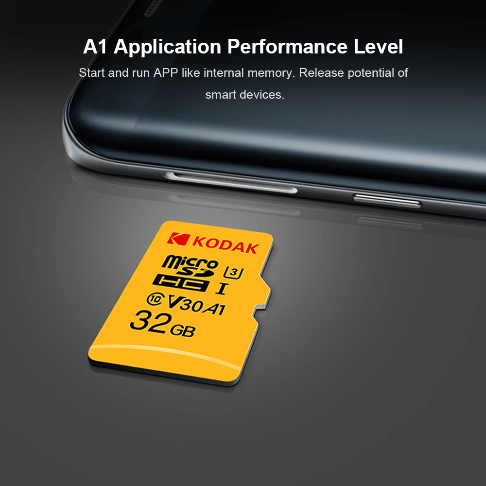Kodak U3 A1 V30 класс 10 MicroSDXC/SDHC память TF флэш-карта 256 ГБ 128 Гб 64 ГБ 32 ГБ для видео и мобильного хранения