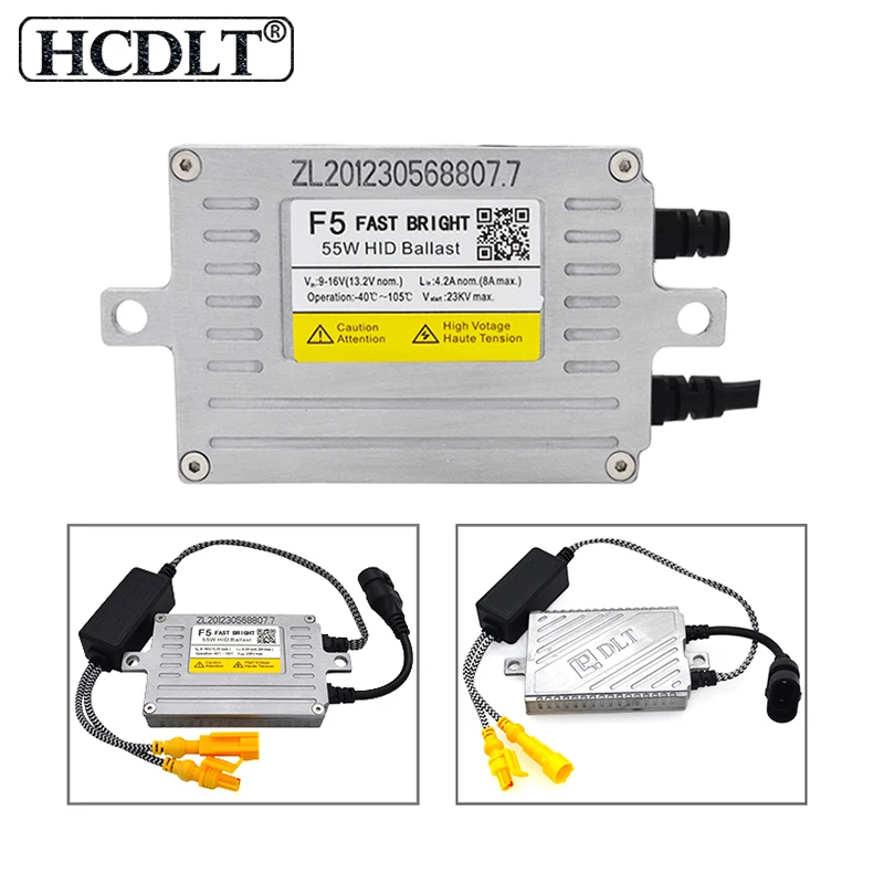 HCDLT AC 55 Вт Быстрый старт HID Балласт DLT F5 тонкий реакторный блок зажигания для 12 В