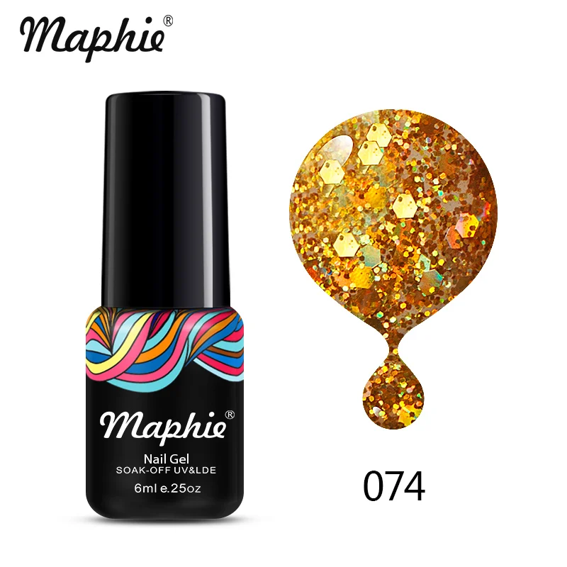 074 Maphie 78 цветов Блестящий Блеск УФ-гель для ногтей неоновый цвет Блестки УФ-гель светодиодный лак для ногтей впитывающийся Полупостоянный лак для ногтей - Цвет: 074