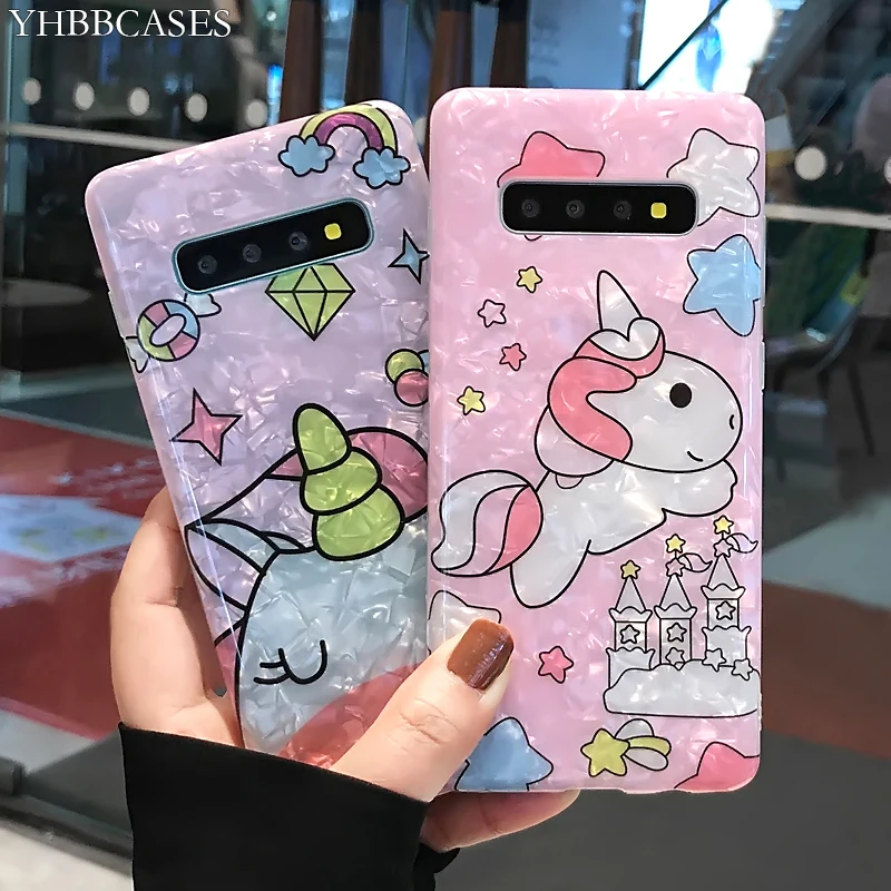 Мягкие чехлы YHBBCASES с мультяшным милым единорогом для Samsung Note 10 Plus 8 9 Galaxy S10 5G S8 S9