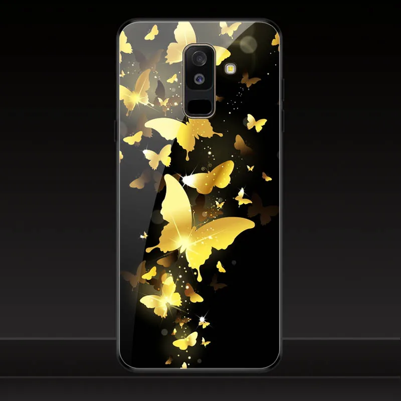 Geruide телефон цветной печати samsung A6 plus чехол закаленное стекло samsung Galaxy A6 Dual SIM SM A600 A600F чехол