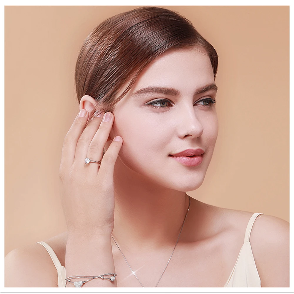 Anillo solitario 100% Soild 999 Jewellery de plata ley 2019 1.5ct Сона фианит AAAAA anillo де comproiso для женщин|Кольца|