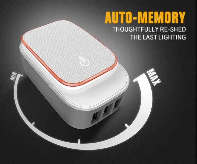 Зарядное устройство 3USB светодиодная лампа LDNIO с сенсорным питанием вкл./выкл. для