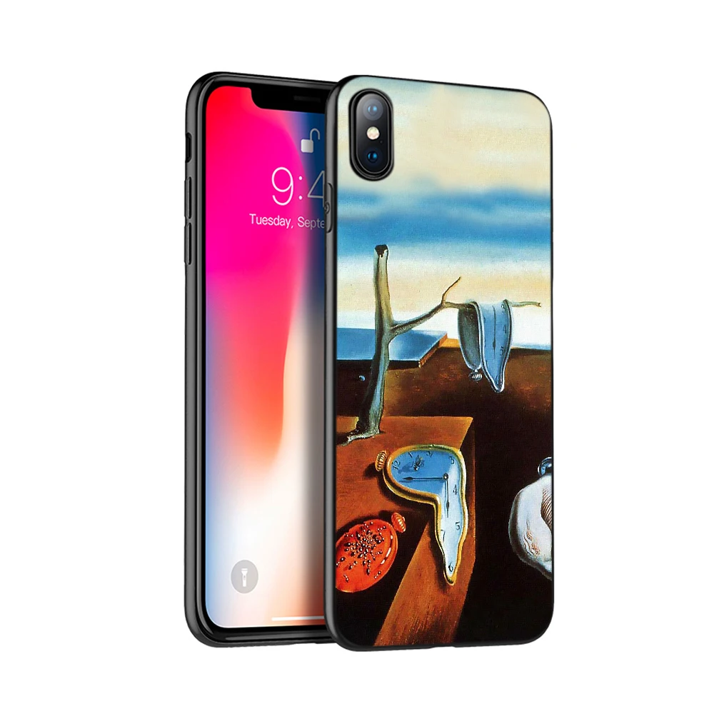 Черный чехол из ТПУ для iphone 5 6 6s 7 8 plus x 10 силиконовый XR XS 11 pro MAX Salvador Dali|Бамперы| |