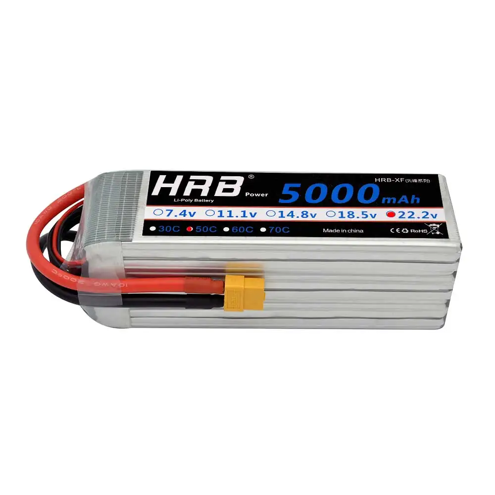 HRB 6S 22,2 V 5000mah 50C 100C RC Lipo батарея для вертолета RC Drone FPV Align 7,2 Racer Runner AKKU