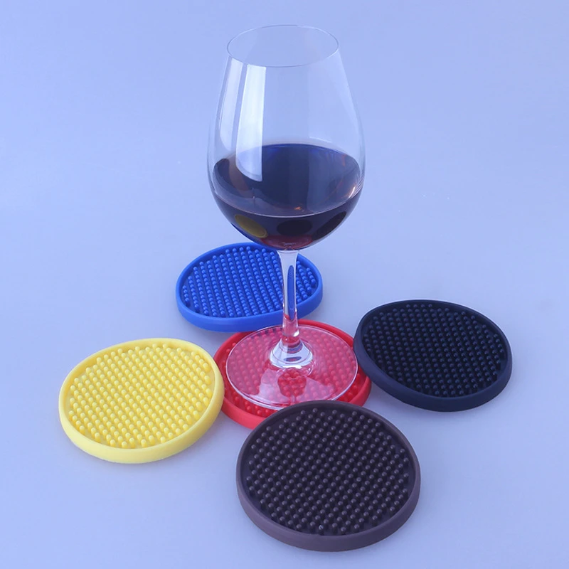 

10cm Rounded Rubber Table Cup Mat Kitchen Pvc Mat Pad For Bar Cocktail