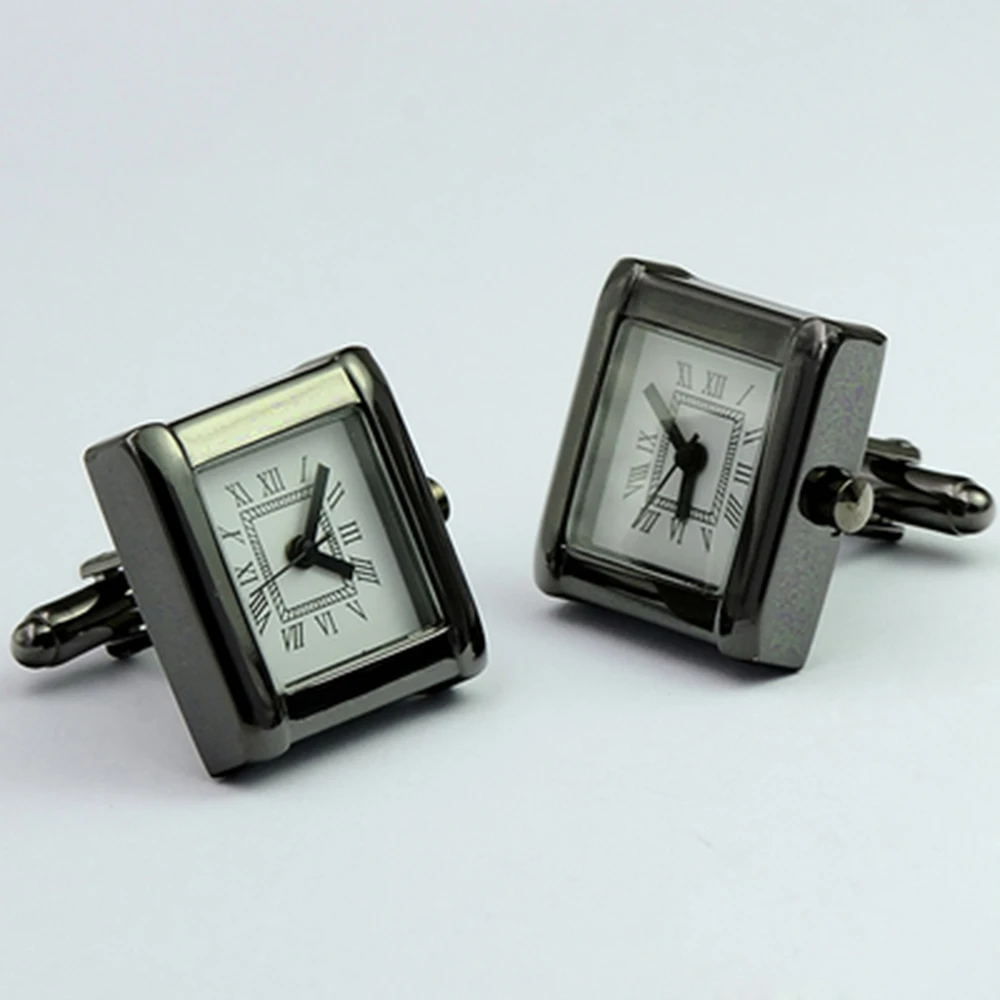 Luxury mens shirt cufflinks for cuff links watch function merchanical sliver plated prefect business gift | Украшения и