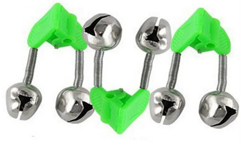 9 шт./лот Зеленый Пластиковые Рыбалка Набат Клип Двухместный Род Укус Белл