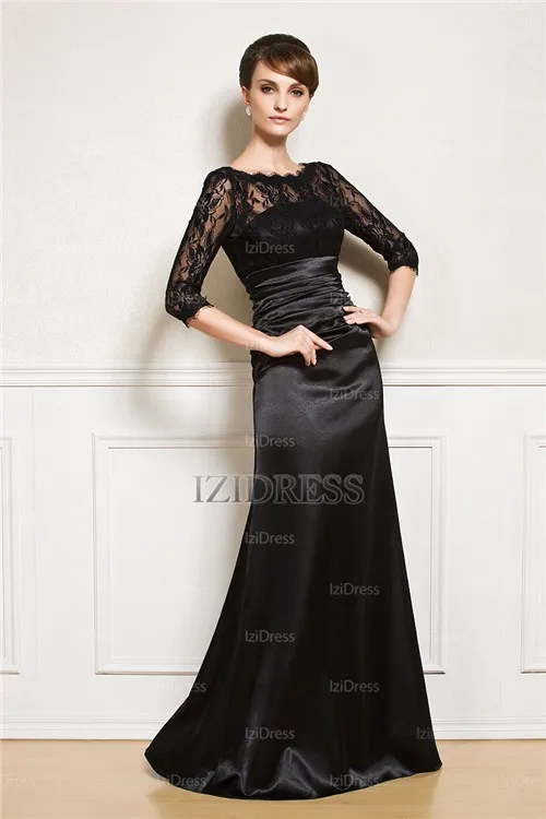Sheath/Column Bateau Floor-length Satin Mother of the Bride Dress Designer #IZIED9482 | Свадьбы и торжества