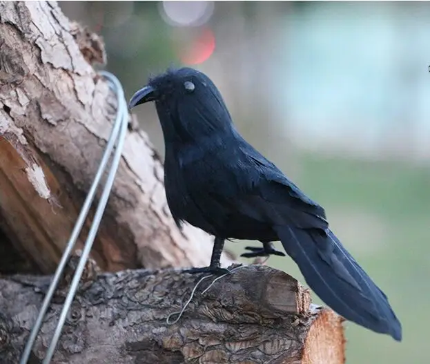 

small simulation crow toy foam&furs black bird model gift about 14cm 3010