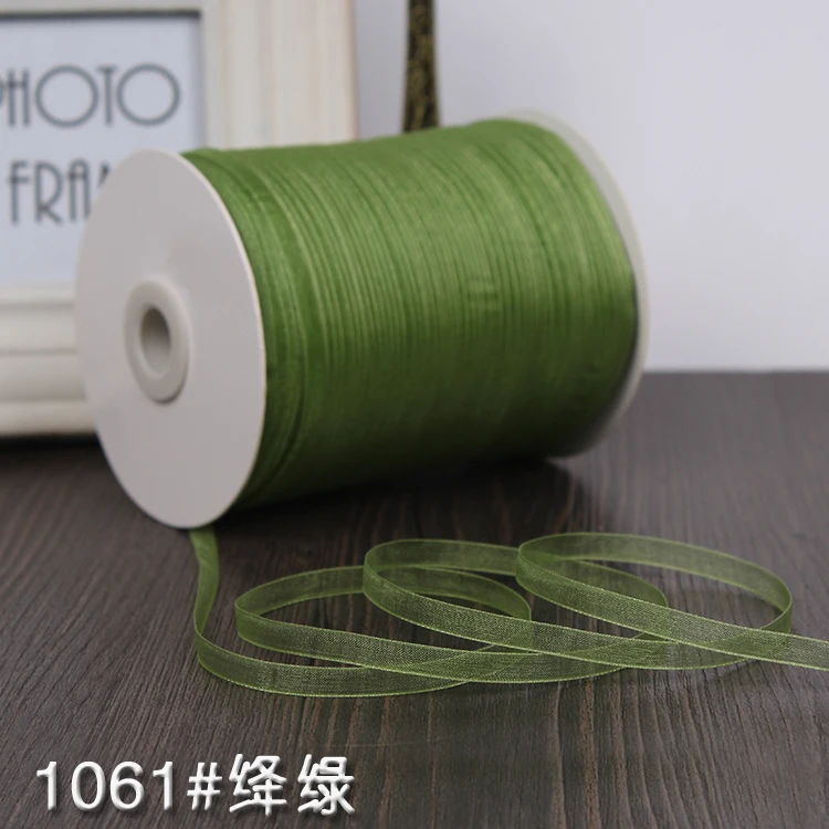 Crimson green 1/4 ''(6 мм) органза Ленты(10 м/лот) глубоко малиновый свадебный подарок Рождество Украшения Обертывание Ленты - Цвет: Crimson green
