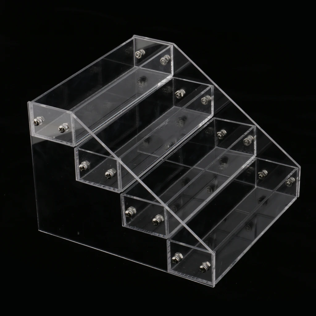 

4 Tiers Acrylic Makeup Nail Polish Display Stand Organizer Clear Holder Rack
