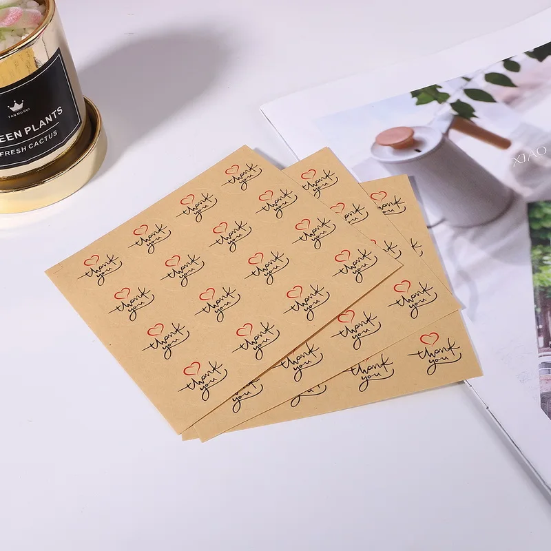 2.5cm 80pcs Спасибо любовь самоклеющиеся уплотнительные наклейки s крафт цветок ярлык в форме сердца стикер для DIY ручной работы подарок торт конфеты бумажные бирки - Цвет: 2.5cm 80pcs