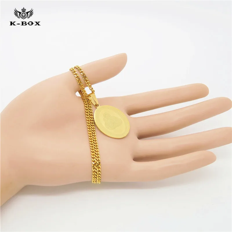 Для мужчин Женская Нержавеющая сталь Золотой Священное Сердце Иисуса Христа