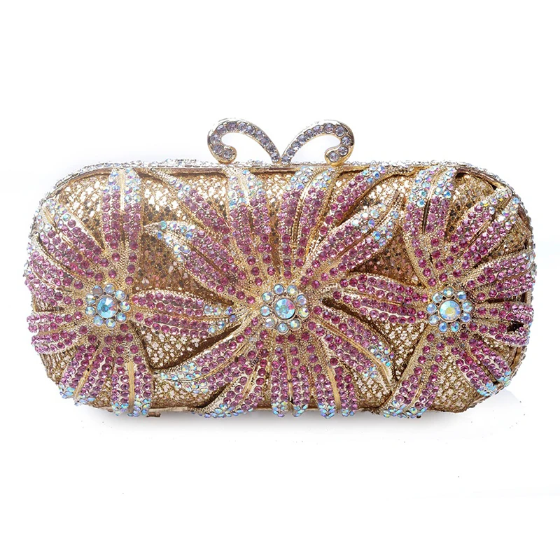 Роскошные золотистые металлические белые блестящие искусственные клатчи