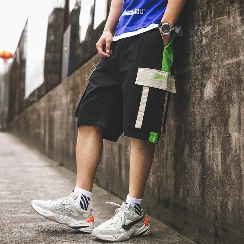 

2019 Summer Style Hip Hop Summer Streetwear Men Cargo Pants Tactical Knee Length Short Joggers ABZ363