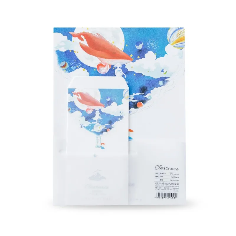 Время за разом 24 с буквами на листе бумаги + 12 шт конвертов иллюстрации креативный