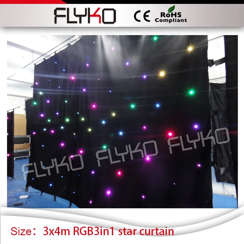 Led RGB 3в1 сценическая звезда занавеска dj Декор 3х4 М звездный концертный занавес