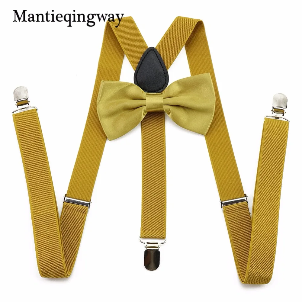 Mantieqingway 2,5 см для взрослых 3 зажима Y сзади эластичные галстуки-бабочки с подтяжками набор подтяжек подтяжки шеи галстуки брекет ремень для мужчин