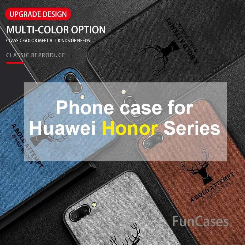 Для huawei honor 8x чехол для play 10 v10 9 9i 8 lite 8x8 8lite note10 ткань накладка олень мягкий|Бамперы|