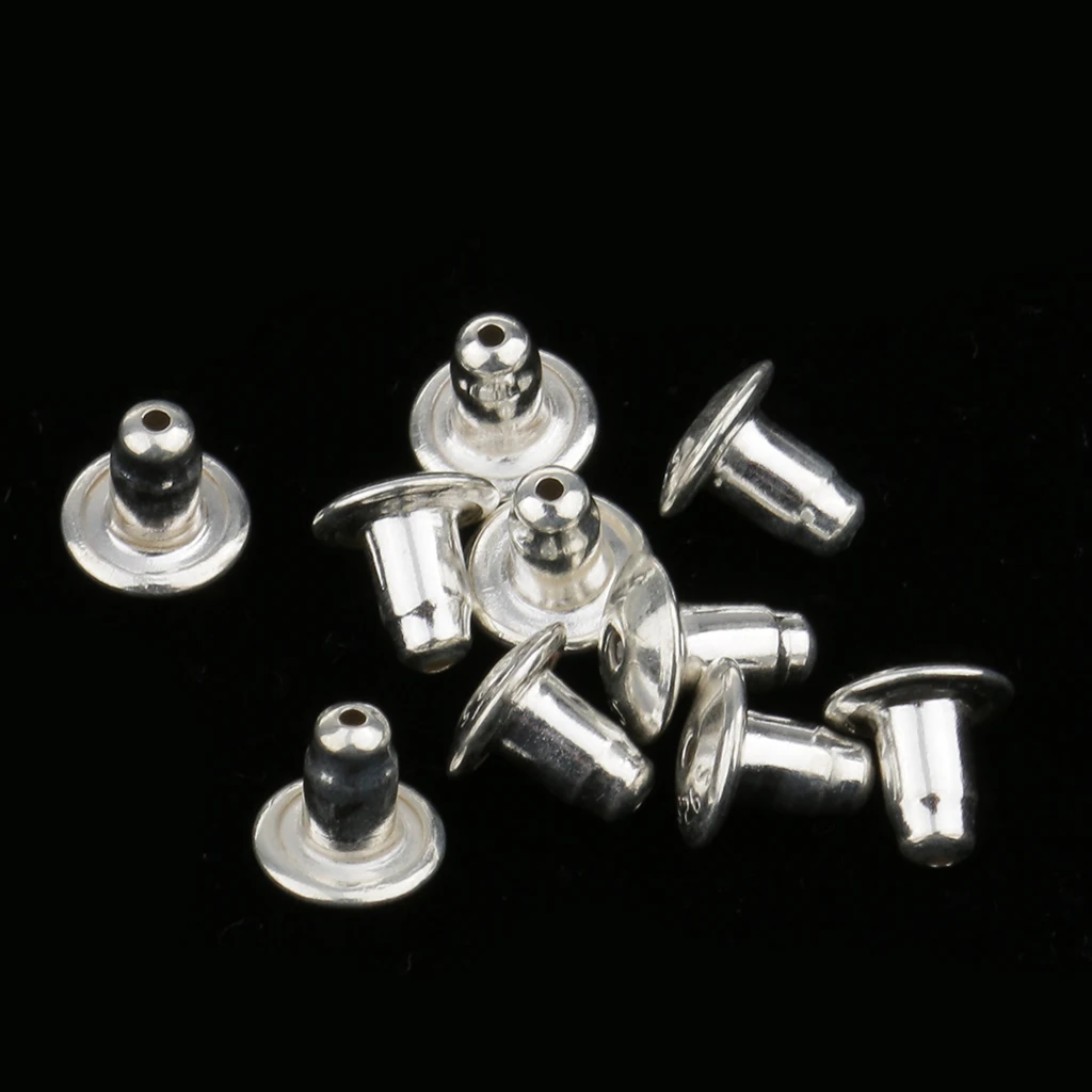 Серьги гвоздики из серебра 925 пробы 4/6 мм 10 шт.|sterling silver earring backs|earring backssilver backs |