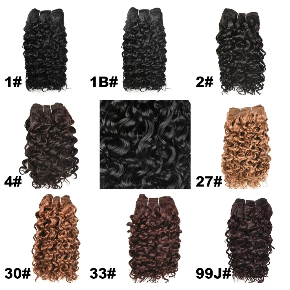 

Lydia Synthetic Water Wave Hair Bundles 10 Inch 100g/Bundle Natural Black Pure Color Weave 3 Bundles/Pack Double Weft