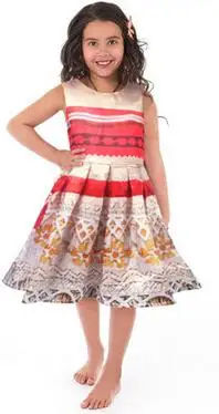 Moana/платье для девочек одежда маленьких платье с принтом Moana розовое праздничное