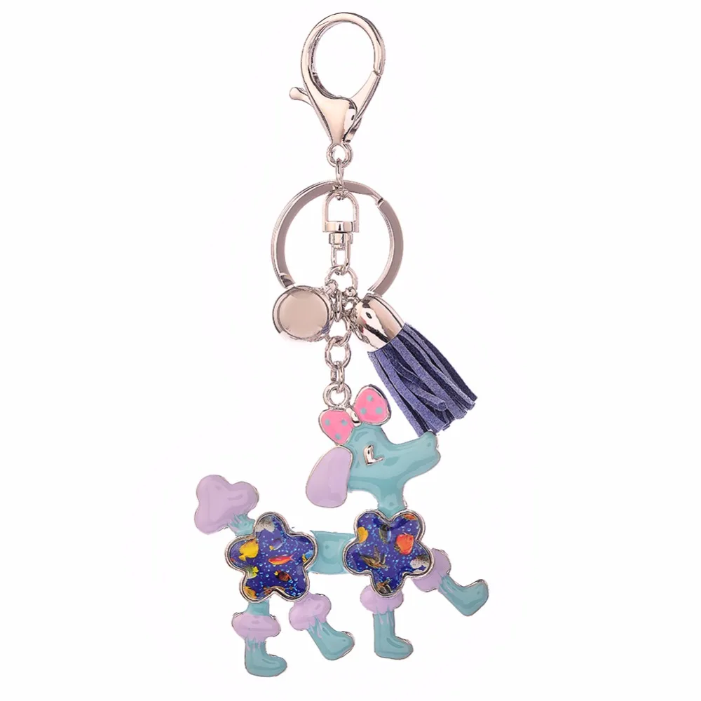 Брелок с симпатичной собакой для женщин эмалированная цепочка автомобильных