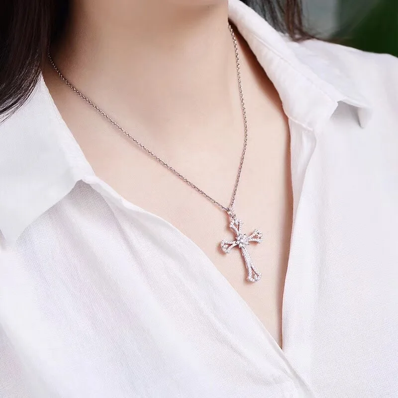 Модная женская брендовая Новинка изысканная подвеска с серебряным крестом
