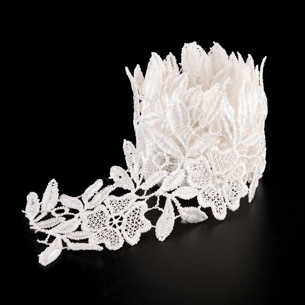 Ширина 5 7 см 1 ярд вырезом лодочкой и цветочным украшением для кружевная ткань