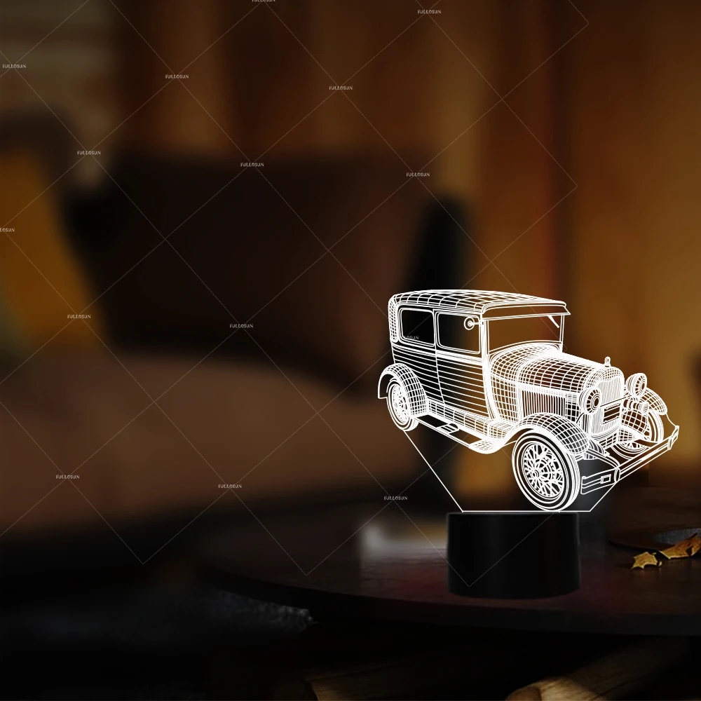 Автомобиль наркомании 3D автомобиля дизайн Ночные огни 7 Изменение цвета лампа